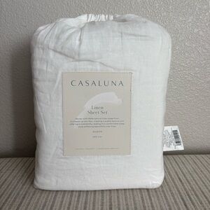 NWT Queen 100% Linen Sheet Set White - Casaluna